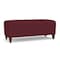 Lesro Siena Lounge Reception Loveseat Bench, Walnut, OH Wine Upholstery SN6001 - alternate 1